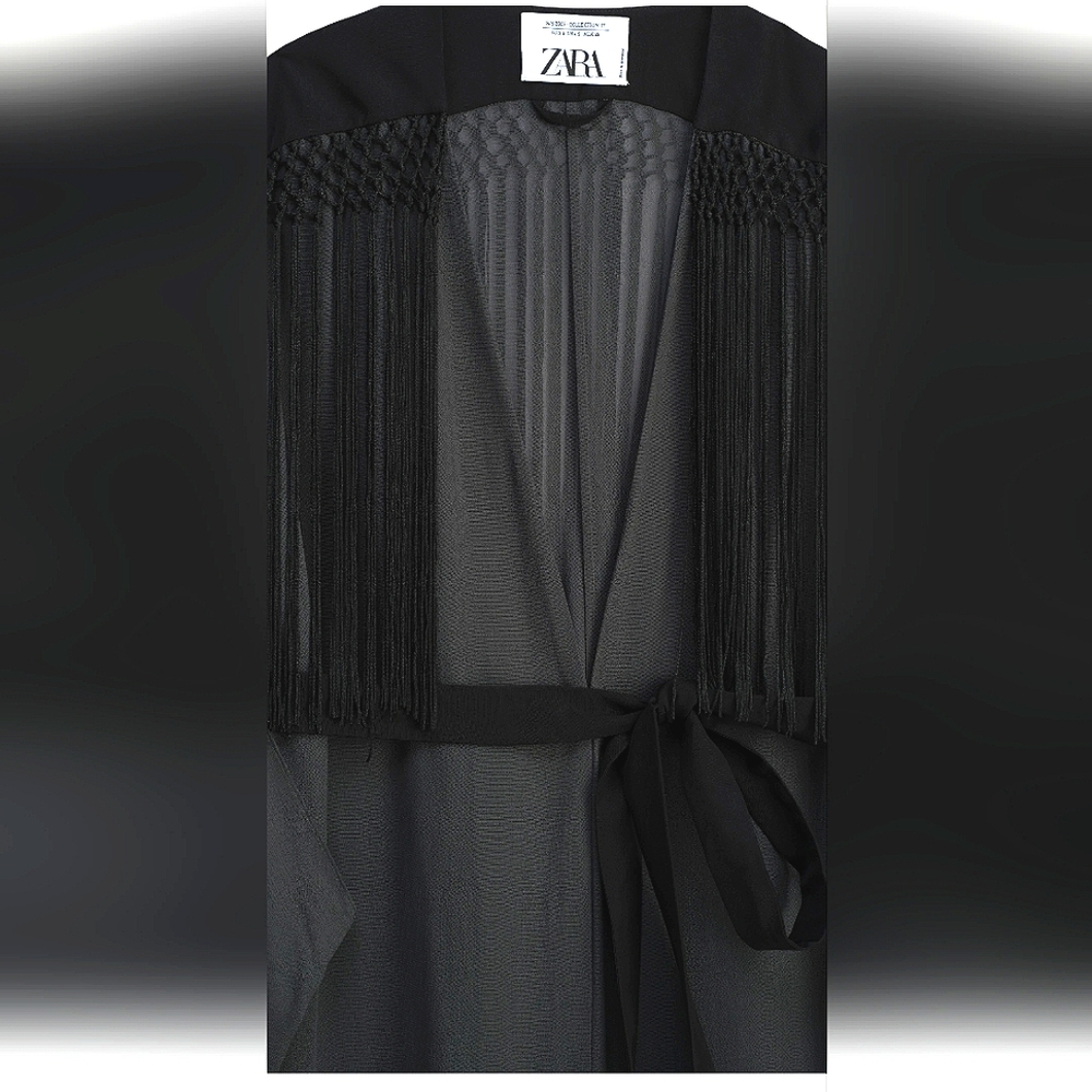 ZARA LIMITED EDITION STONE FRINGE KIMONO✨️✨️✨️ - Picture 9 of 10